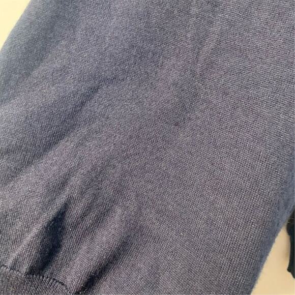 Vintage Linea Uomo Men's 2XL Navy Wool Blend Crewneck Sweater Pullover - Picture 5 of 9